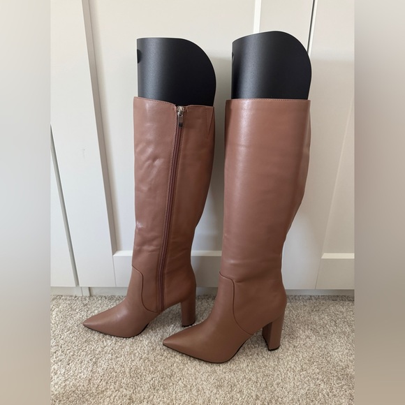 NEW Nine West Danee Light Brown Block Heel Knee-High Boots, Women’s Size 9 - Picture 1 of 7